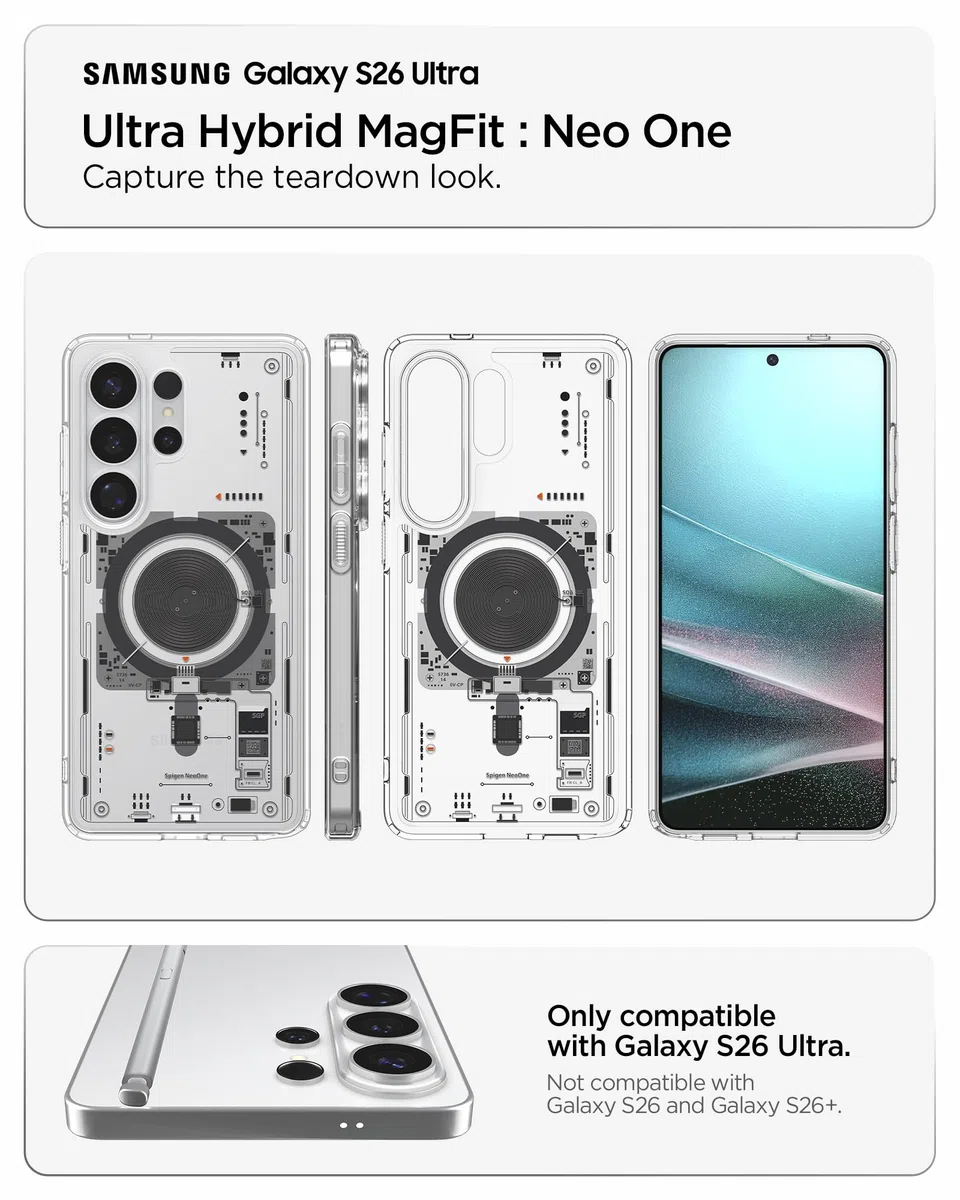 Spigen Cover per Samsung Galaxy S26 Ultra, Ultra Hybrid MagFit, Compatibile con MagSafe - Neo One