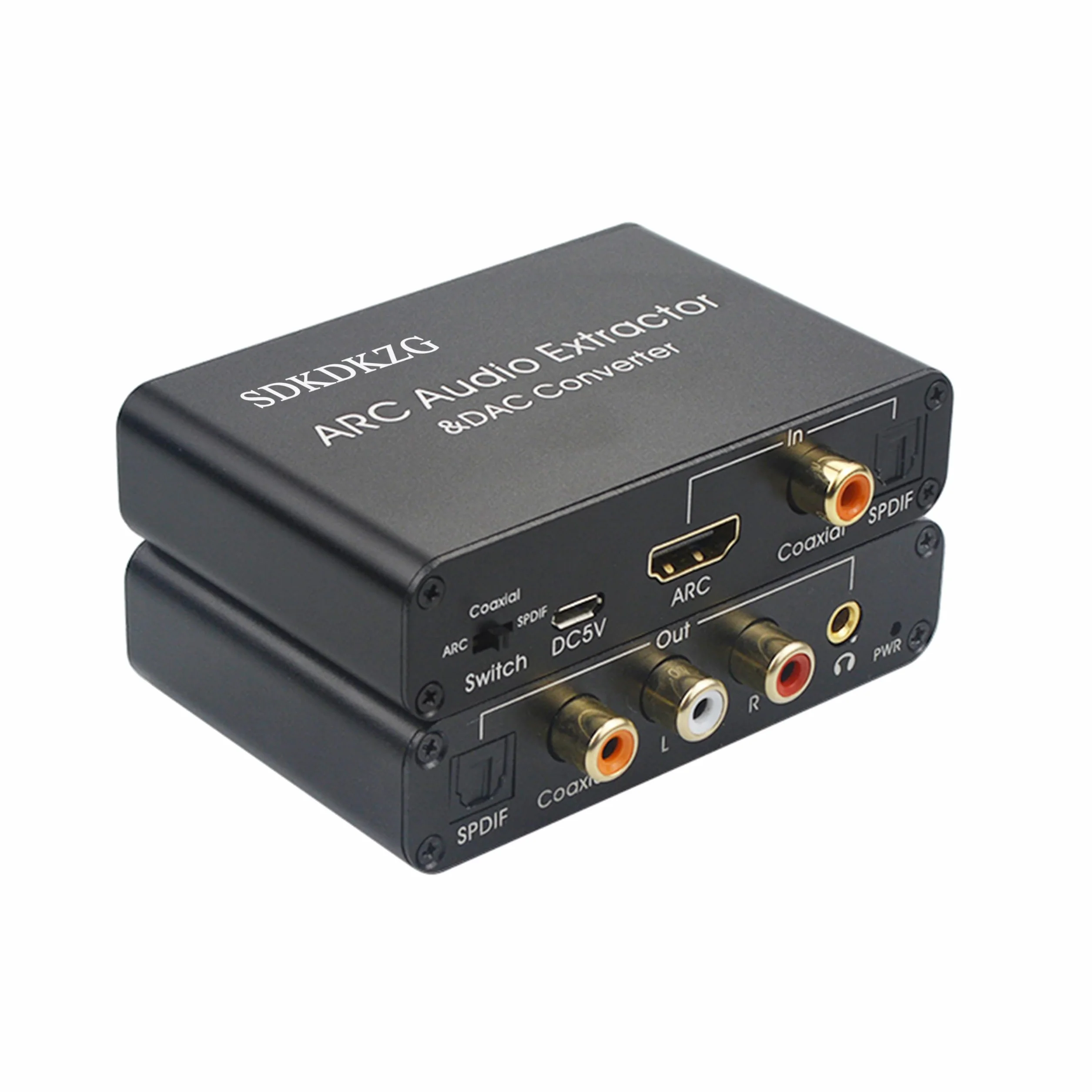 Transduttore DAC HDMI ARC, estrattore audio HDMI/SPDIF ottico Toslink a RCA 3,5 mm Jack L/R, adapter audio per amplificatore HDTV