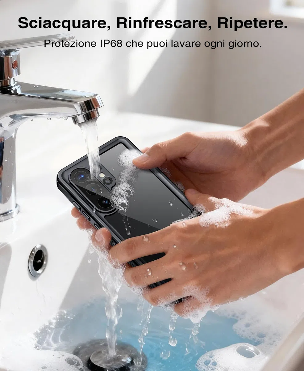 Beeasy Cover per Samsung S26 Ultra Impermeabile IP68, 360 Militare Antiurto Indistruttibile Resistente Doppia Rugged Protezione Custodia, Ermetica Antipolvere Subacquea Waterproof Case, 6,9", Nero