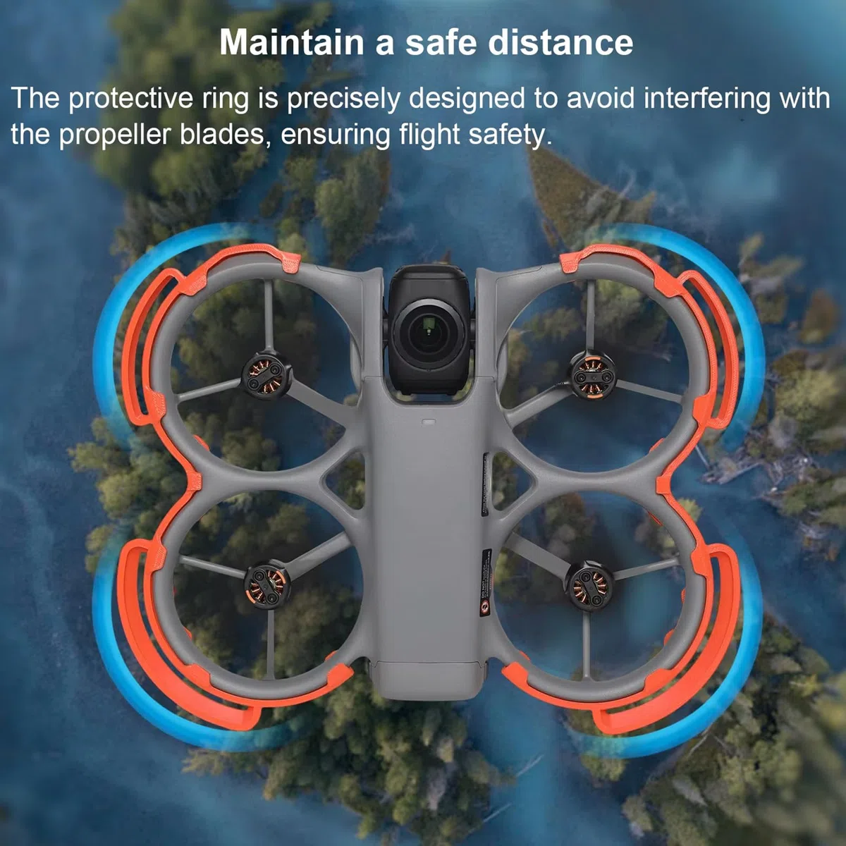 Protezione Kit per DJI Avata 360, Eliche Protezione + Carrello di atterraggio, Gimbal Copertura protettiva Anelli paracolpi Gambe allungate Drone Supporto Accessori per DJI Avata 360 (Black)
