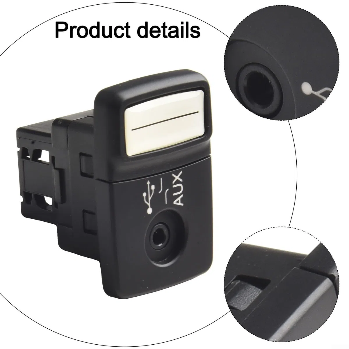 Modulo adattatore AUX lettore multimediale USB per Fiat 500, Panda, Punto, Linea (OEM 735547937) ABS nero aggiornamento audio auto