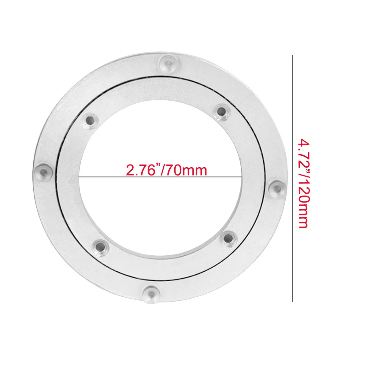Cuscinetto per giradischi in lega di alluminio, resistente, con cuscinetto girevole Lazy Susan, per tavolo da pranzo rotondo, piastra girevole liscia (120 mm - 4,7 pollici)