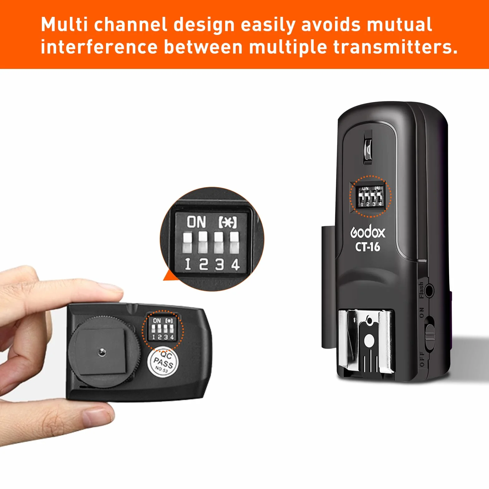 Godox CT-16 - Kit ricevitore radio wireless per Canon Nikon Pentax DSLR Studio