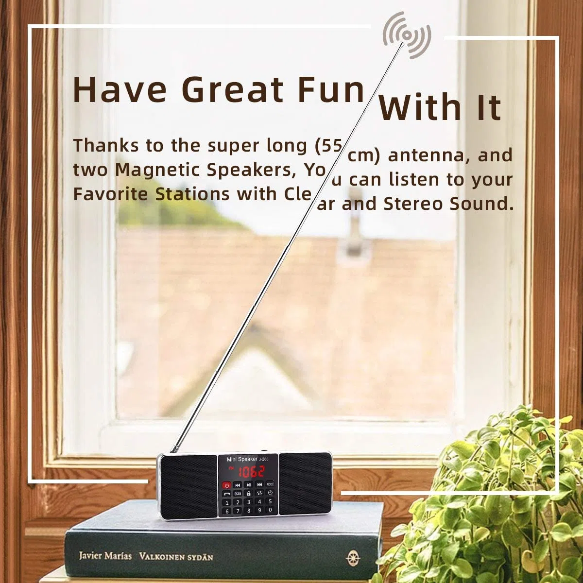 PRUNUS J-288 Radio Portatile Ricaricabile AM/FM,Radio Bluetooth con L'altoparlante Stereo, Radiolina Digitale con Serratura a Chiave e Funzione Sleeping Clock, MP3 Player, Supporto SD/USB/AUX