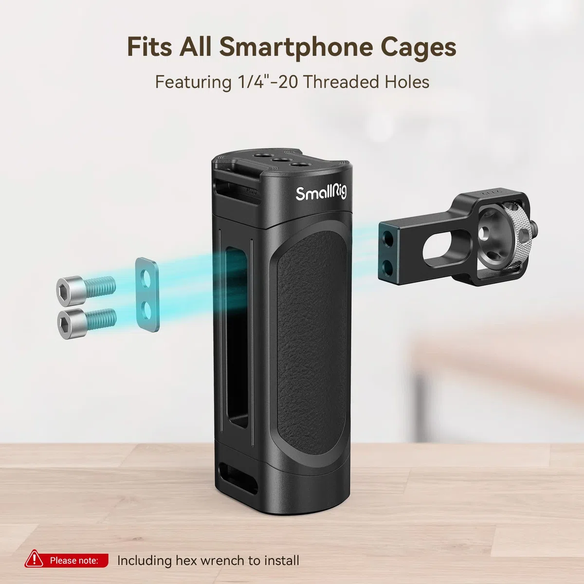 SMALLRIG Kit di Attrezzatura Video per Telefoni Cellulari Tutto in Uno per Creatori di Video Stabilizzatore Portatile in Alluminio per iPhone 17/16/15/14/13 Pro/Max e Altri Telefoni Android - 4121