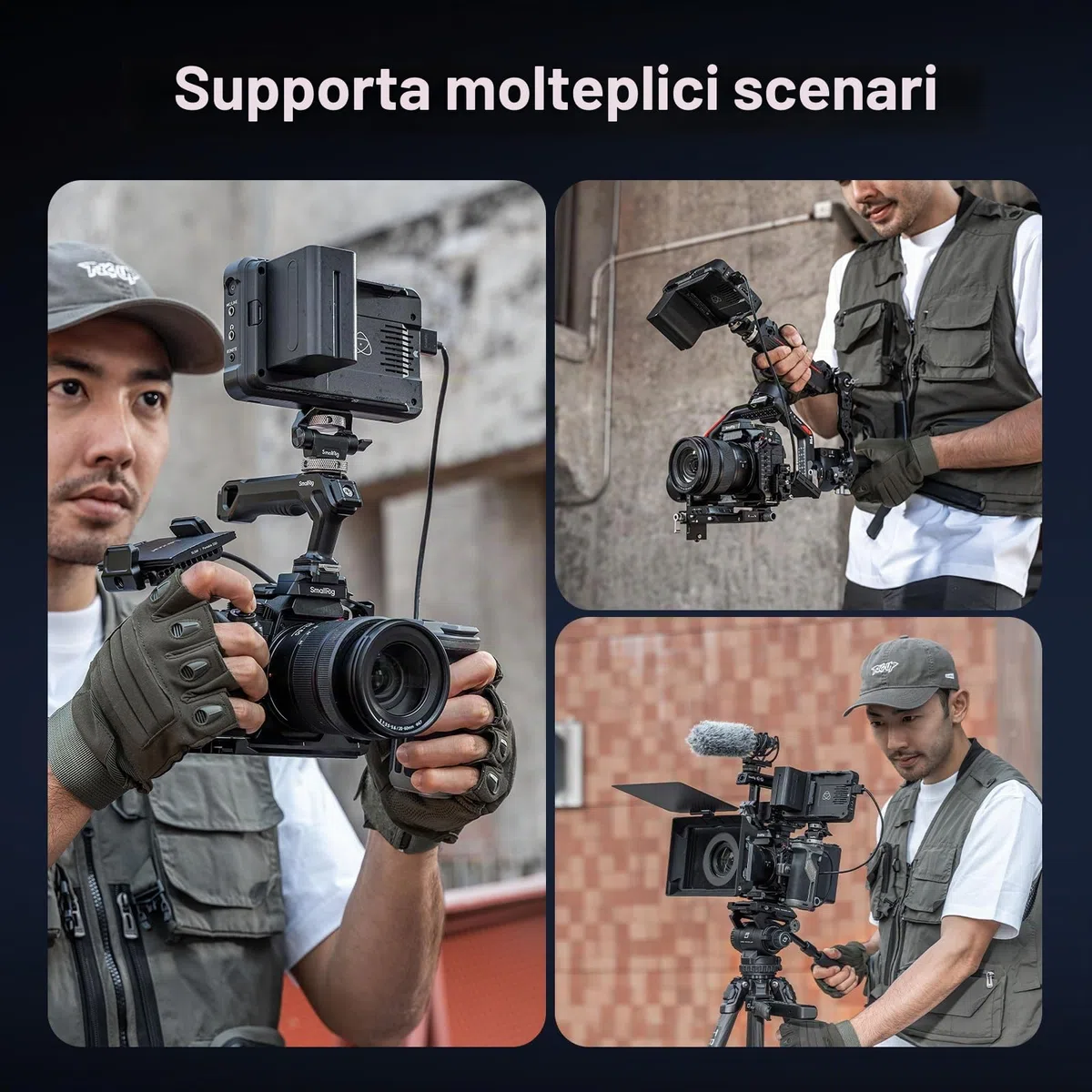 SMALLRIG ii Cuffia per Panasonic LUMIX S1R / S5 / G9, Piatto di Rilascio Veloce Arca con Fori 1/4''-20 e 3/8''-16, Due Ferrodi NATO, Orecchio Freddo