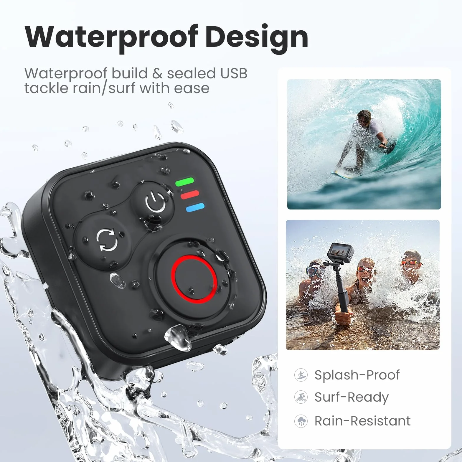 Telecomando Bluetooth per Insta360 X5/X4/X3/ACE Pro/ACE Pro 2/Go3/Go3S, Portata di 50 Metri, con Cinturino da Polso, Durata della Batteria di 96 Ore