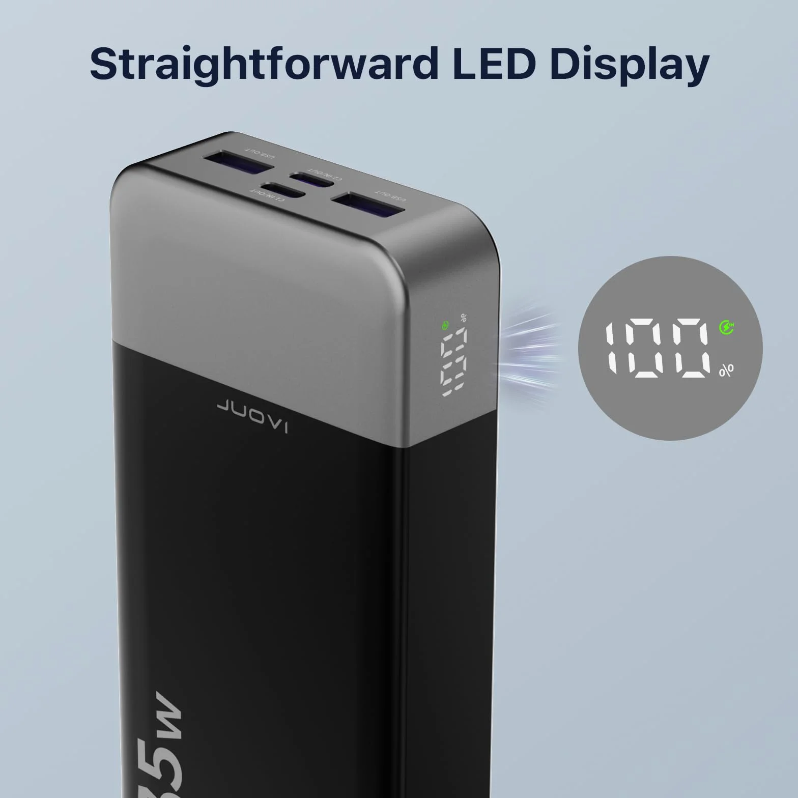 Portable Power Bank 20000mAh, JUOVI 35W caricabatterie portatile, batteria di ricarica rapida, PD3.0 QC4.0 batteria esterna del telefono con display LED per iPhone 16 15, Galaxy, Tablet, Switch, ecc