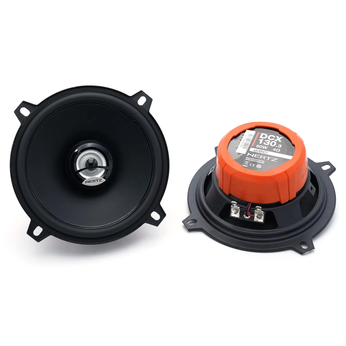 Hertz DCX 130.3 – Coppia di altoparlanti coassiali auto 2 vie da 130 mm, 80W di potenza massima, cono in polipropilene e tweeter PEI integrato