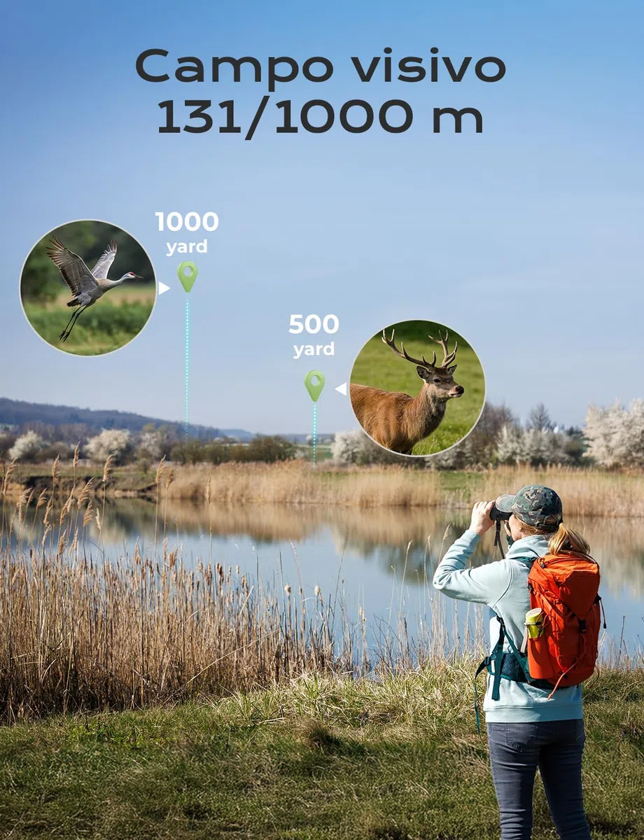 LIORQUE 10×25 Binocolo Professionale per Bambini e Adulti | Cannocchiale Portatile Pieghevole | Per Scarsa Illuminazione | Ideale per Birdwatching, Trekking, Viaggi e Caccia
