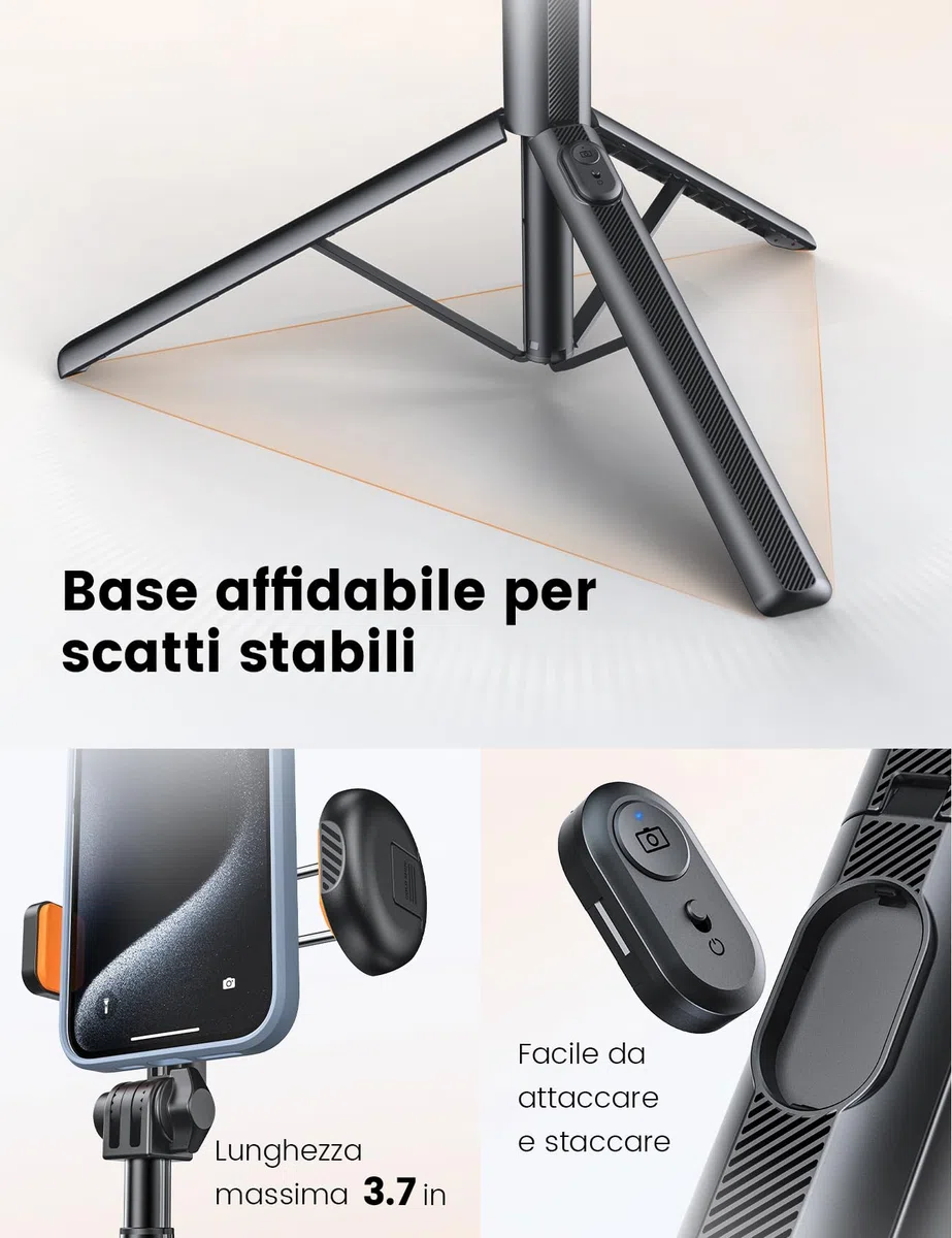 ANXRE 180cm Treppiede Per Smartphone Monopiede Portatile, NT79 Estensibile Bastone Selfie Cavalletto Per Smartphone Selfie Stick Compatibile Con iPhone/Samsung/Gopro/Telecamera