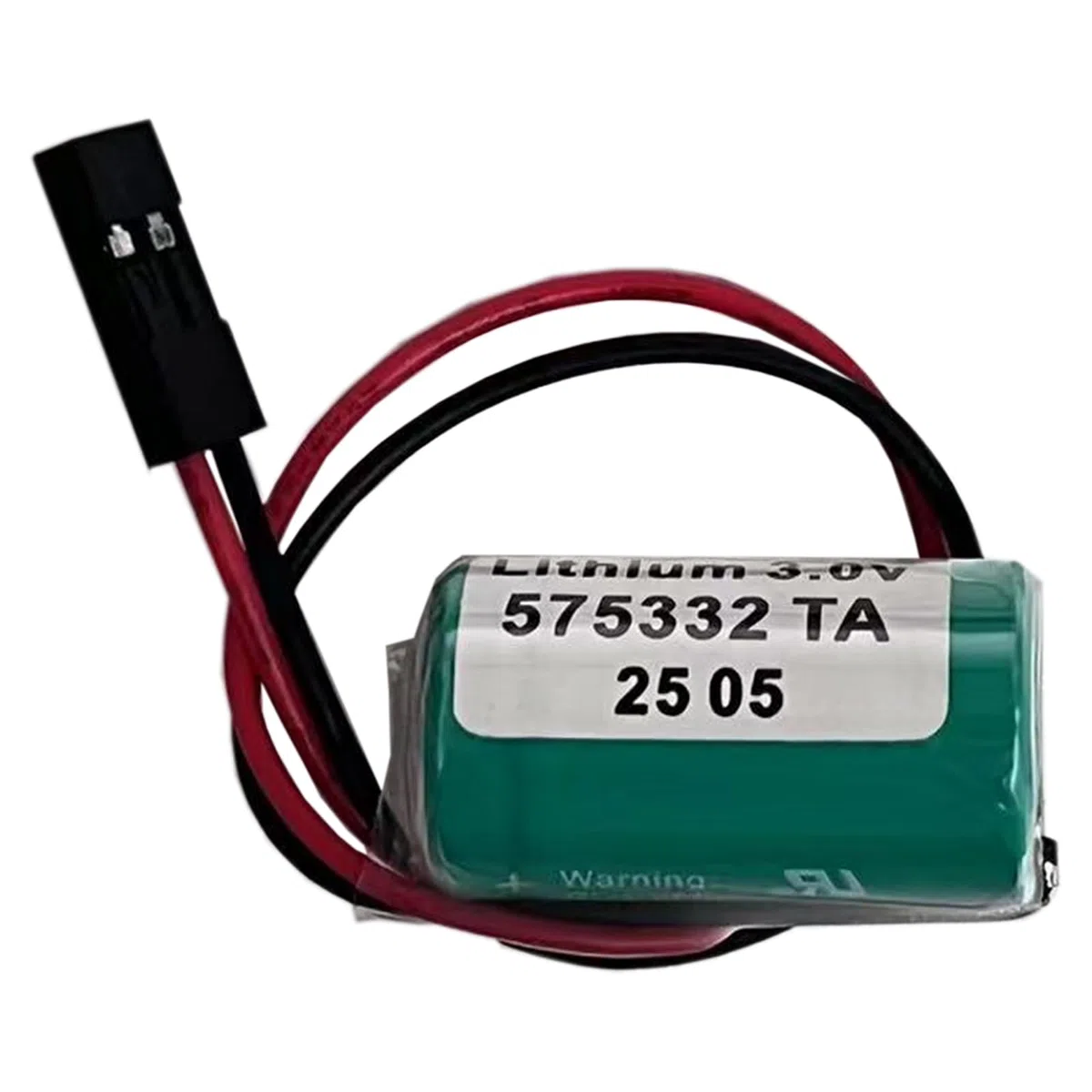 Batteria di ricambio al litio da 3 V 575332TA, 6FC5247-0AA18-0AA0 con presa AMP 928205-2P compatibile con Sie-Mens Simatic S7-300, W79084-E1001-B2, Simatic S5-90U, con spina nera