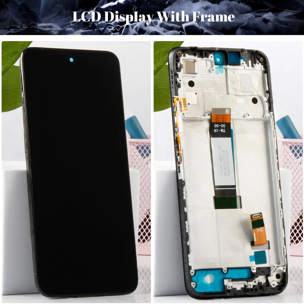 Per Xiaomi Redmi 12 5G Schermo LCD di Ricambio Per Xiaomi Redmi 12 5G 23076RN4BI, 23076RN8DY Display Touch Screen Digitizer Assembly Kit di Riparazione (Nero, Con Telaio)