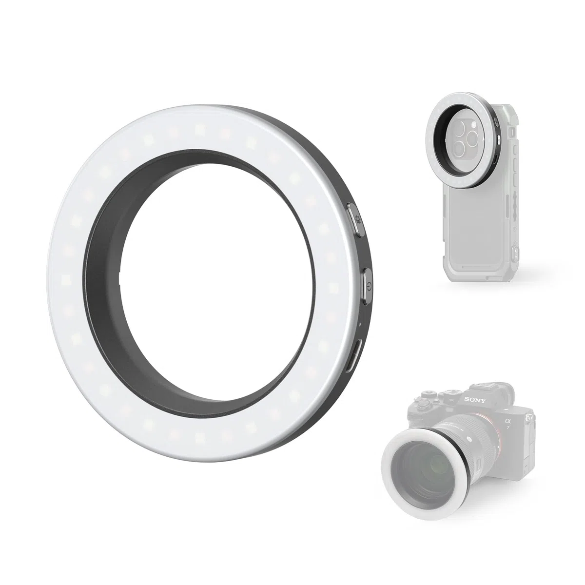 SMALLRIG Vibe P30 67mm Ring LED Video Light, Luce Bicolore Compatta in Polvere con CRI Elevato ≥90, Compatibile con Supporti/Custodie/Obiettivi per Telefono da 67mm, per Creazione di Contenuti - 4873