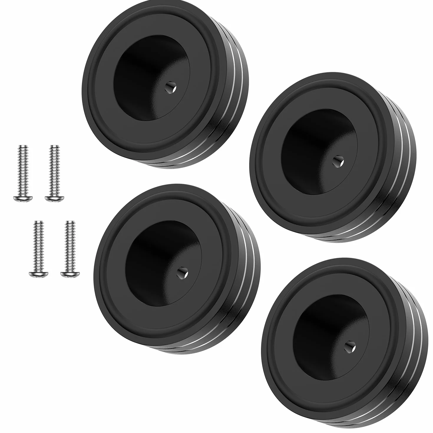 Tertullus Piedini per Altoparlanti 58 mm x 22 mm - Nero, Subwoofer, Alluminio, HiFi - da Avvitare