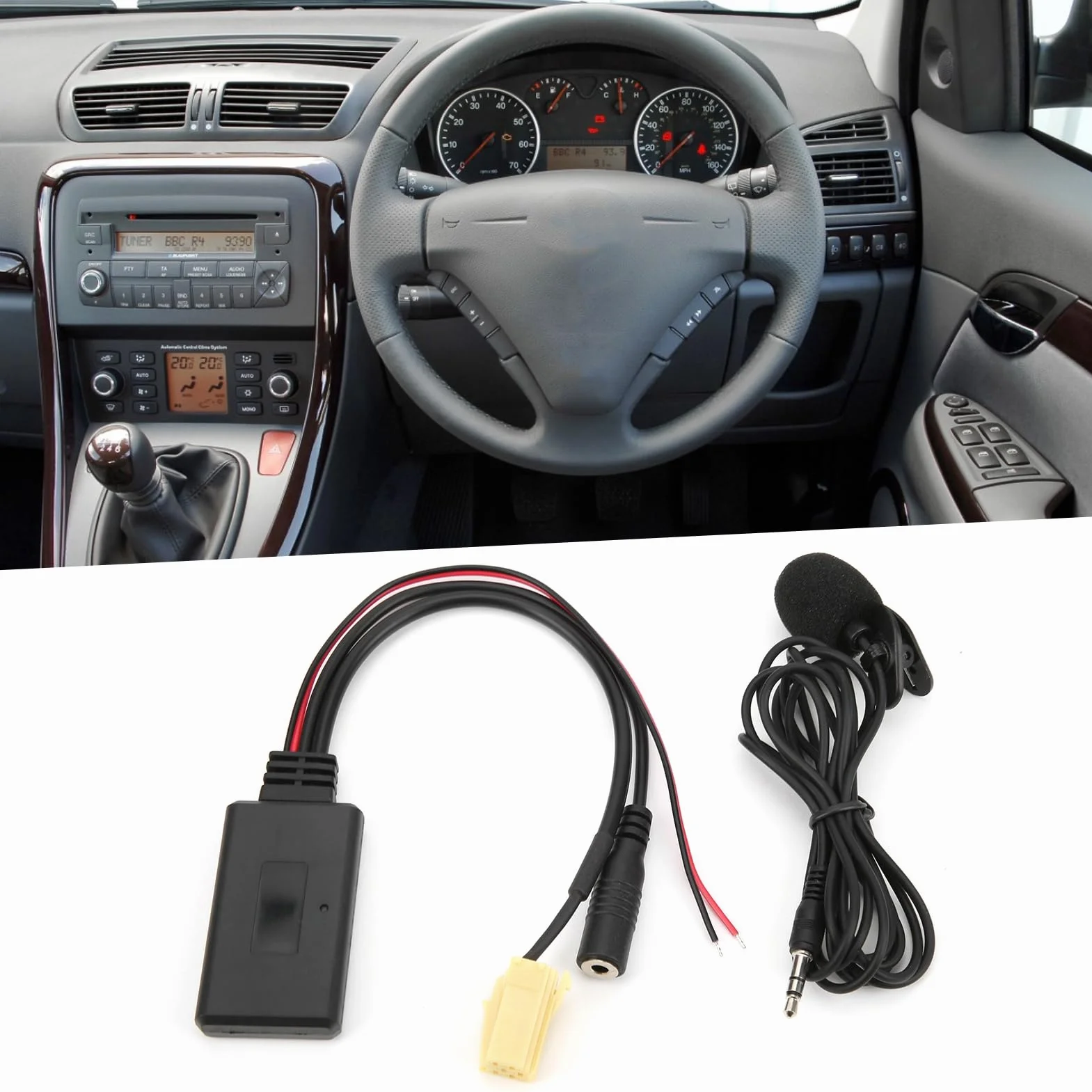 aqxreight Adattatore 5.0 per Auto con Microfono Senza Fili per/Grande Punto/Qubo/Fiorino - Trasmissione Ad Alta Fedeltà e Chiamate Chiare