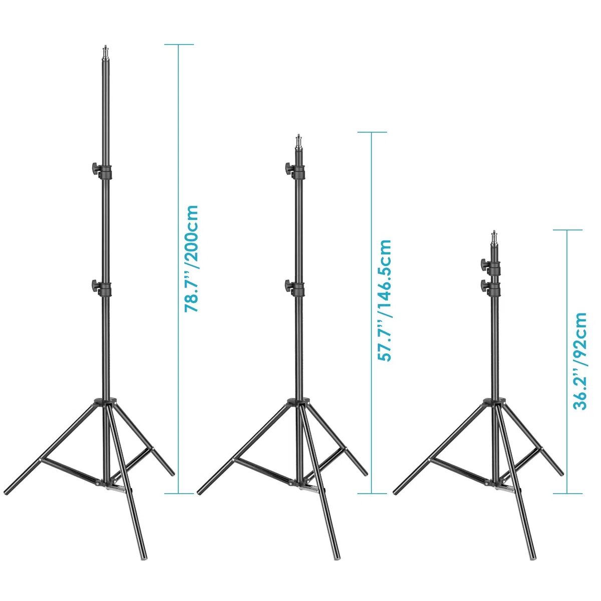 Neewer - Supporto per luce pesante, 92 – 200 cm, stabile treppiede regolabile per riflettori, softbox, luce, ombrelli con portata fino a 8 kg