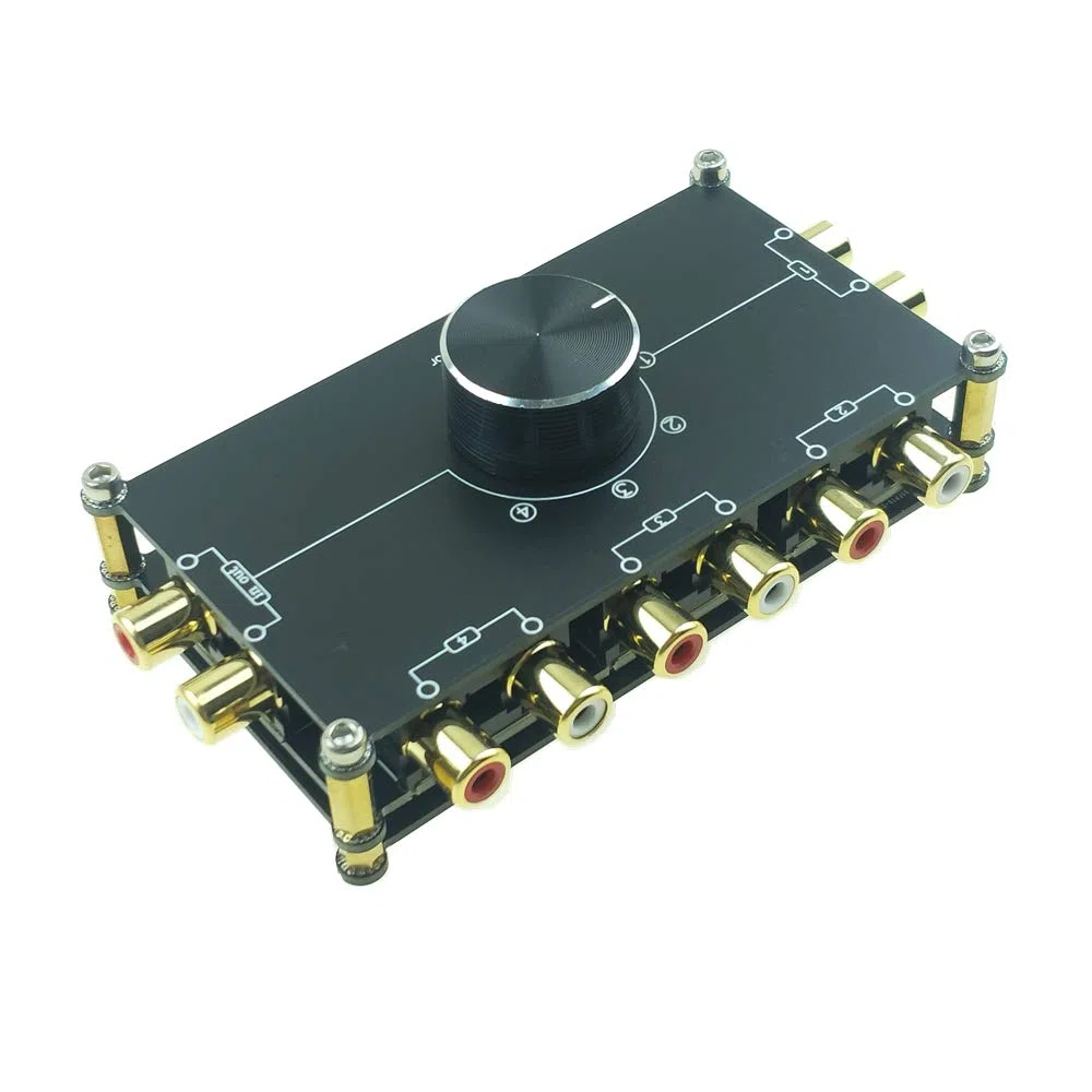 4 IN 1 OUT RCA Stereo Audio cavo interruttore, sorgente di ingresso segnale switcher selettore Splitter connettore passivo scatola Distributore