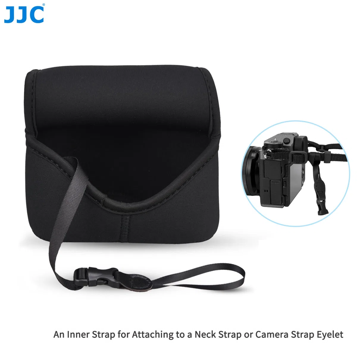 JJC Custodia per Fotocamera Mirrorless per Canon EOS M50 M5 M6 Mark II + EF-M 55-200mm/EF-M 18-150mm Obiettivo, per Fuji Fujifilm X-T30 X-T20 X-T10 X-T100 X-E3 + XF 55-200mm/XC 50-230mm Obiettivo