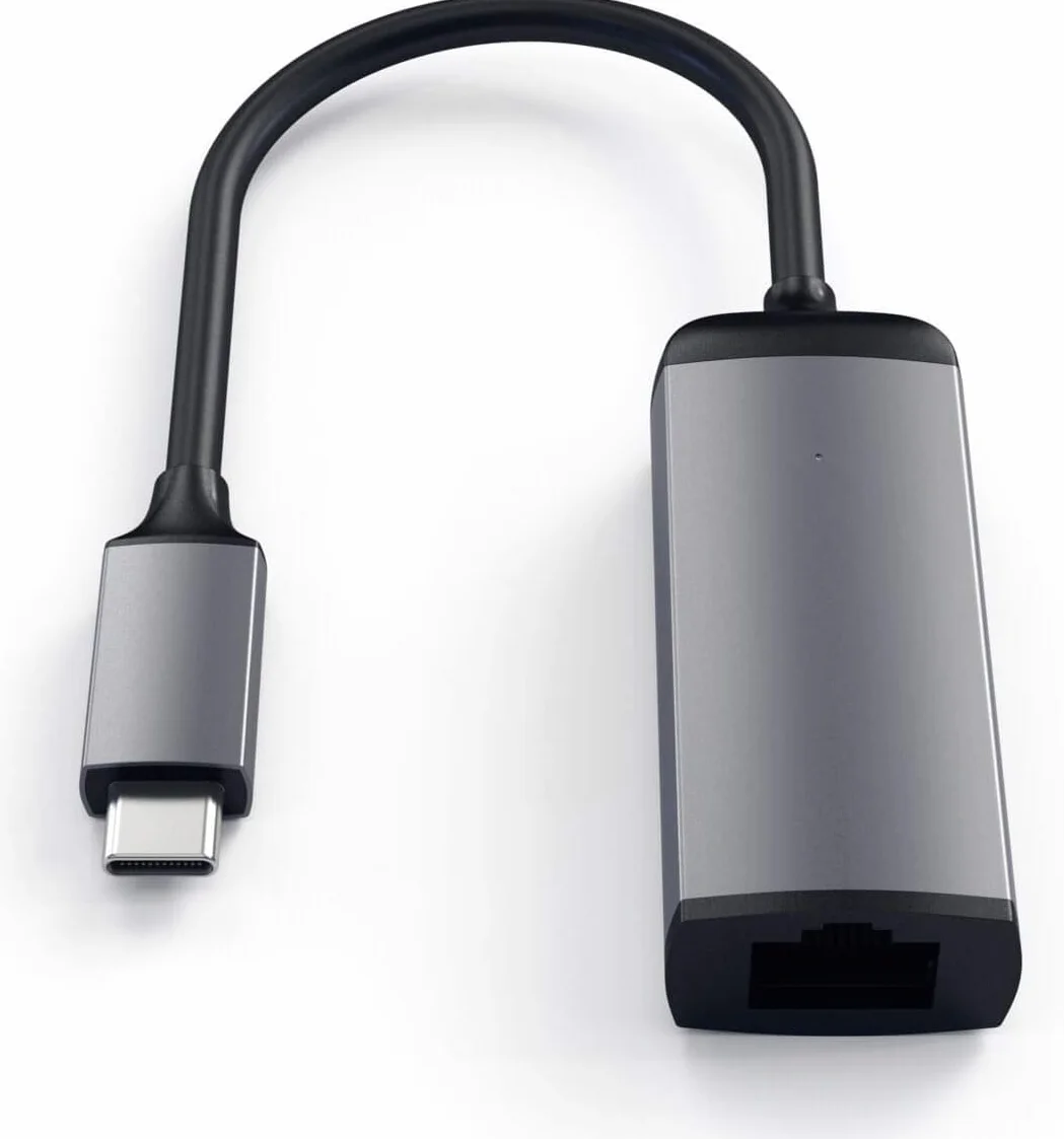 SATECHI Adattatore Ethernet USB C in Alluminio, Connessione Gigabit 10/100/1000 Mbps, Design Compatto Plug and Play per MacBook Air e Pro, Laptop, iPad, iPhone – Grigio Siderale