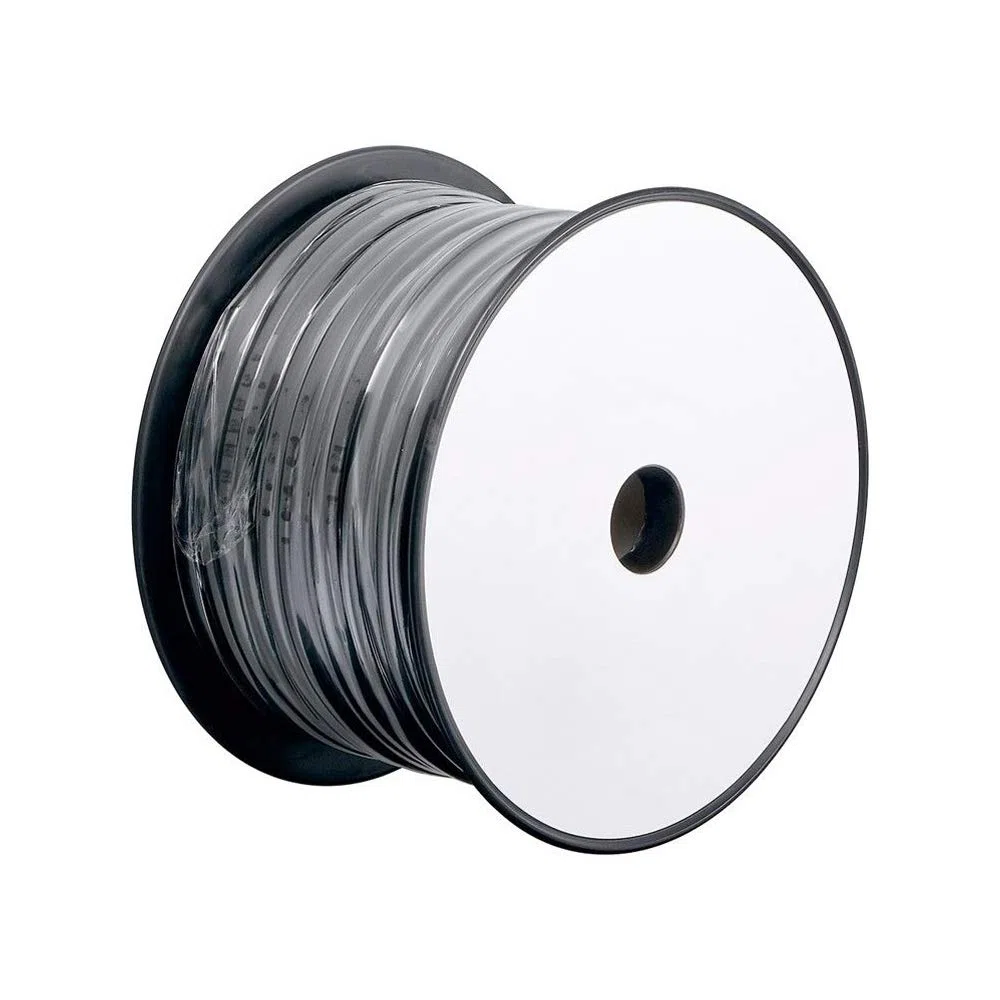 Goobay 93304 Cavo Piatto Telefonico 100m Bobina, AWG 28, CCA, Alluminio Rivestito di Rame, 4 Fili, Nero, 100m Lunghezza del Cavo