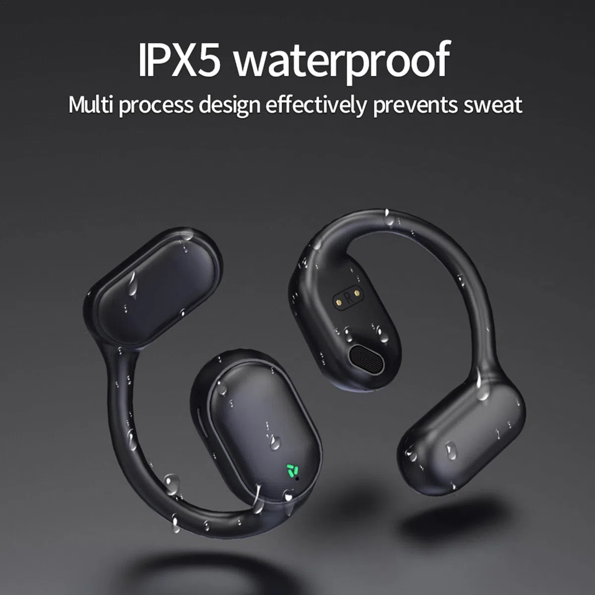 Auricolare senza fili con orecchio aperto, riduzione del rumore ENC, auricolare wireless con microfono, comodo da indossare per sport e lavoro, vivavoce per allenamenti e corsa