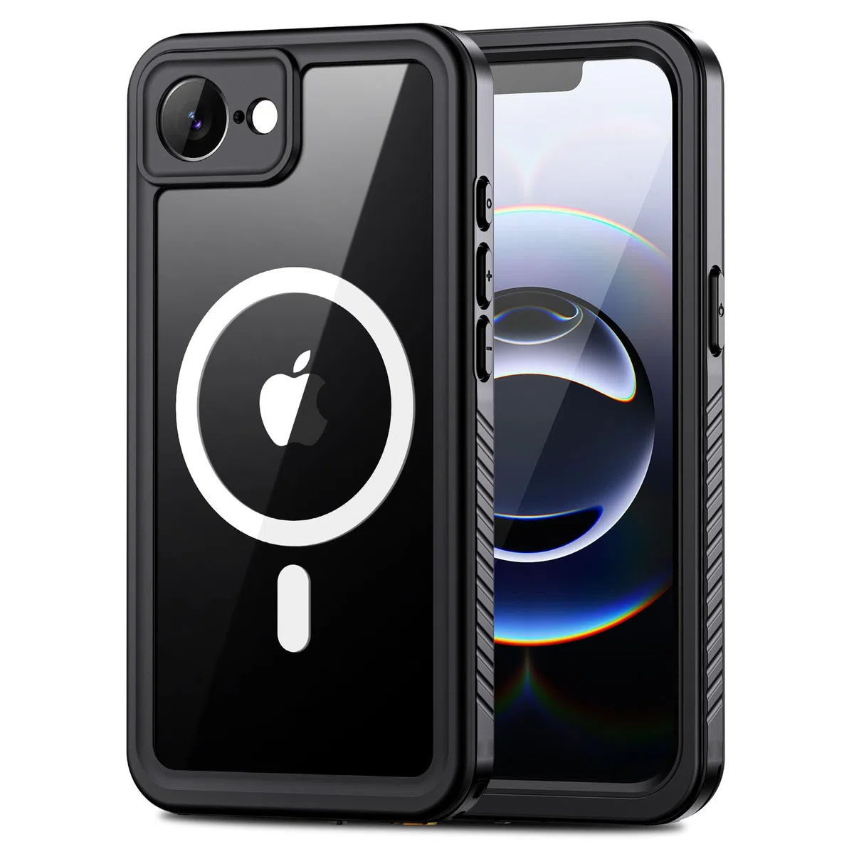 Lanhiem Cover per iPhone 17E 16E impermeabile – Antiurto [compatibile con MagSafe] Infrangibile 360 integrale IP68 Waterproof Chantier antipolvere per iPhone 17E 16E,Nero