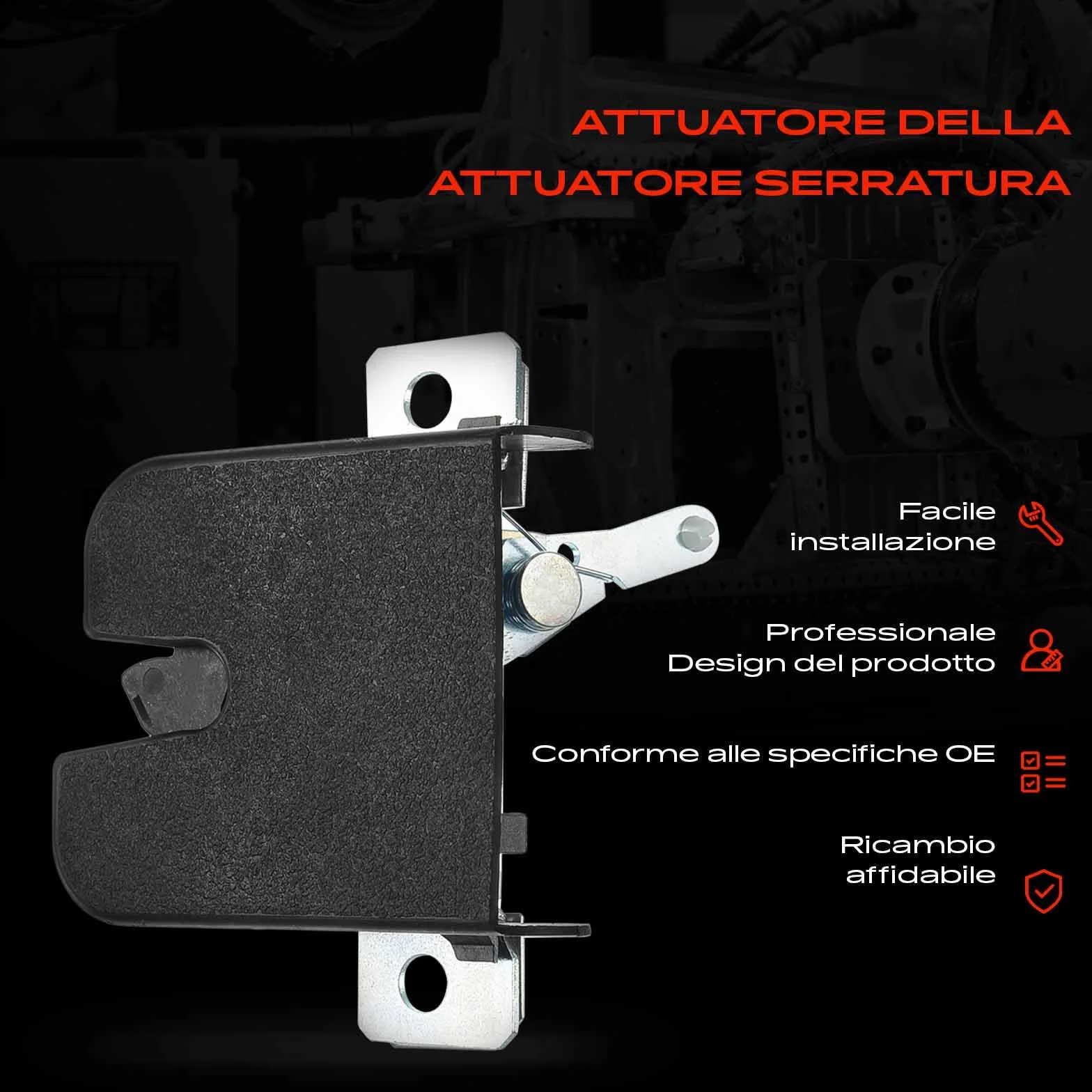 Frankberg Serratura porta serratura auto Portellone posteriore Compatibile con Golf IV 1J1 Golf IV Variante 1J5 B.o.r.a Variante 1J6 Replace# 1J6827505A