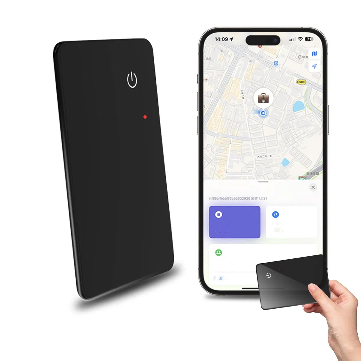 Spotminders - Scheda di tracciamento 2025, sottile, ricaricabile, wireless, sottile, con GPS, impermeabile IPX5, per bagagli, borse, passaporto (1 pezzo)