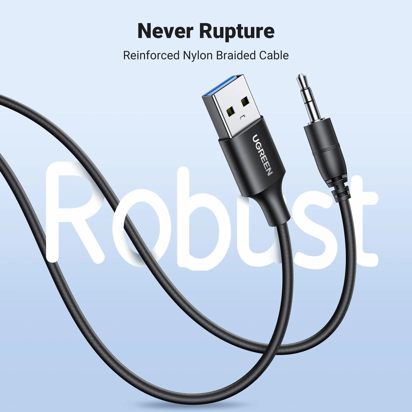 UGREEN Ricevitore Bluetooth 5.4 Adattatore per Auto con Jack AUX da 3,5 mm Pulsante Multifunzione Audio Wireless Chiamate in Vivavoce Doppia Connessione Luce RGB Compatibilità con Autoradio