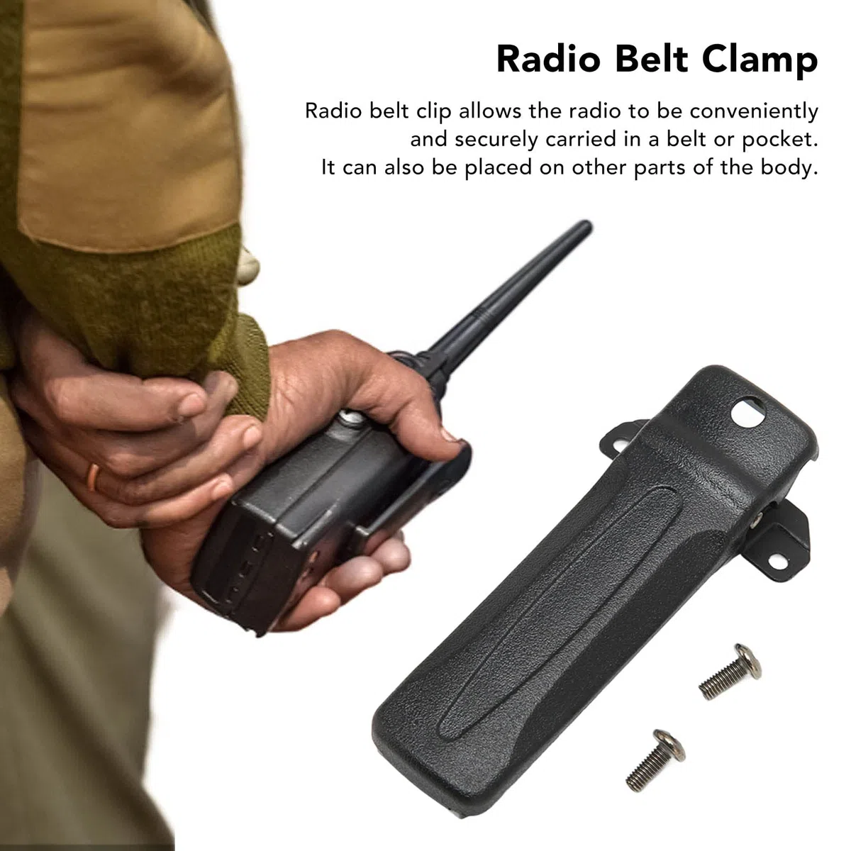 Clip da Cintura Radio da 5 Pezzi, Morsetto da Cintura Radio Portatile in Plastica Resistente per Radio TK3207 TK2207 TK3207G TK2207G