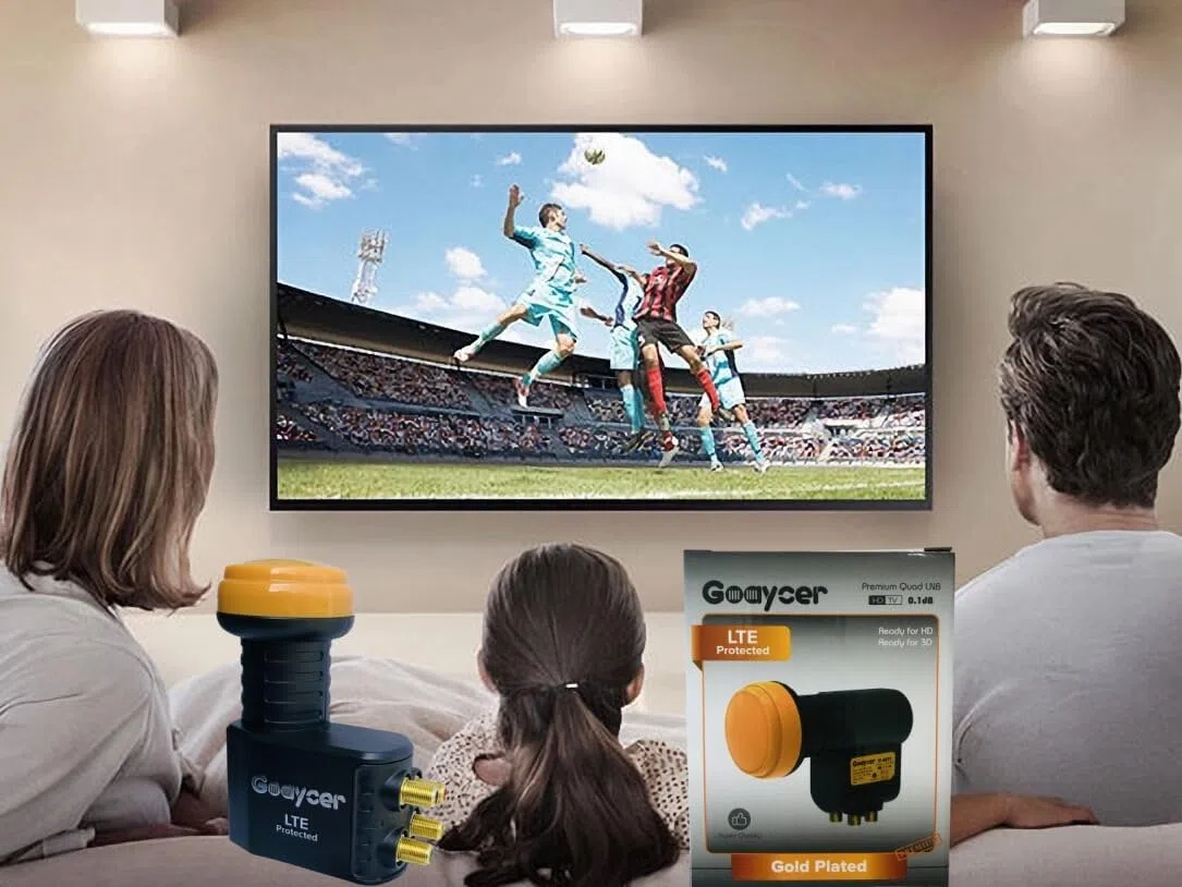 LNB 4 Uscite Digitale HD 4K, Con Filtro LTE, Spina Dorata, Protezione dalle intemperie, 3D, Qualità premium