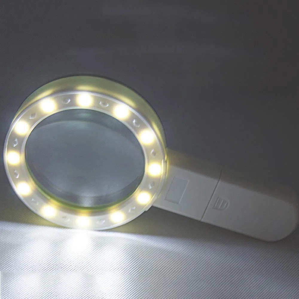 Vetro con lampada 30 volte 100 mm riparazione lente d'ingrandimento portatile vecchia lettura nera Made in China