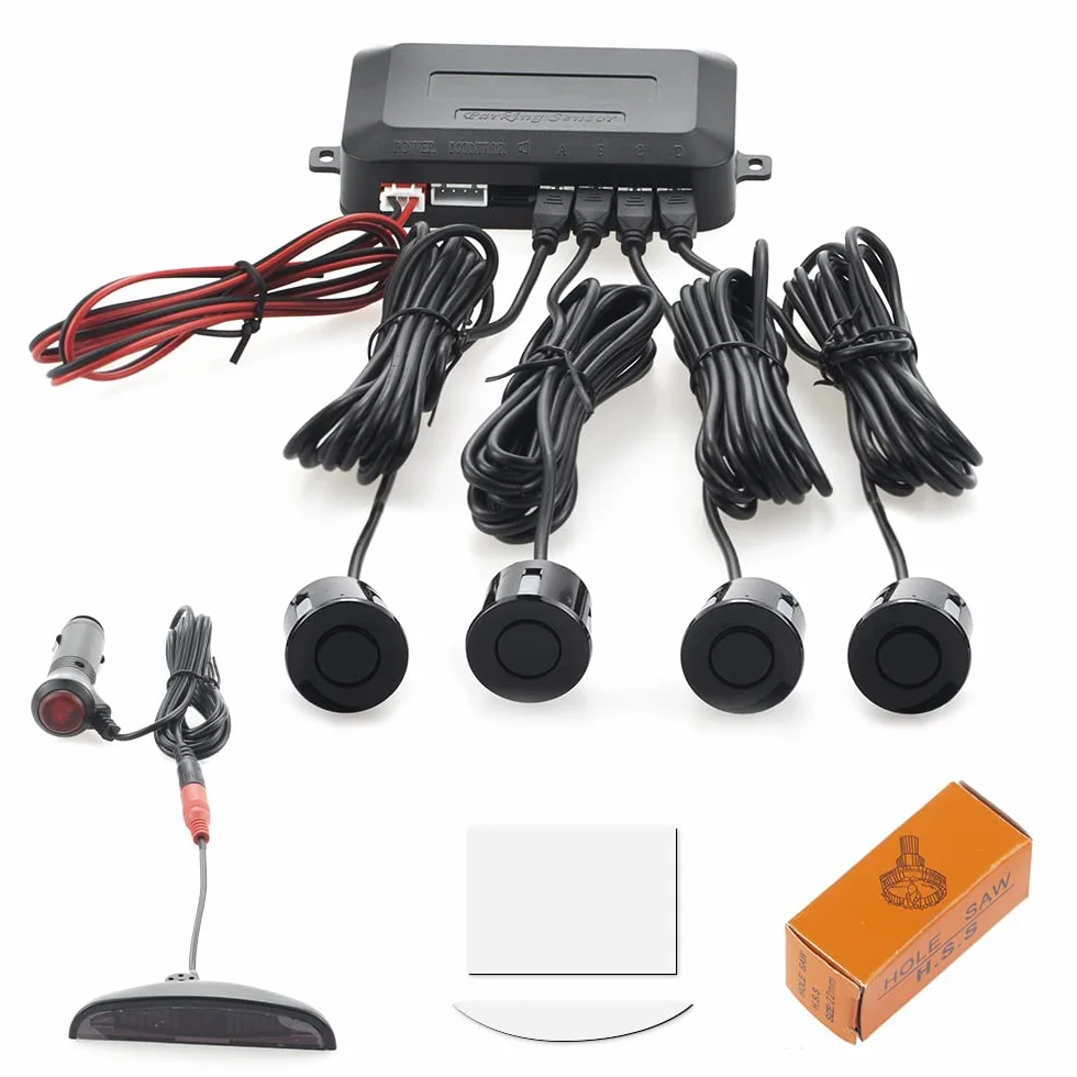 Supporto per Parcheggio Senza Fili, Supporto per la Retromarcia con 4 Sensori di Parcheggio PDC Posteriori, Kit di Rilevamento Della Distanza con Display LED Senza Fili per Auto, SUV, Furgoni, Camper