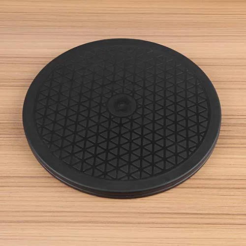 Estink Piattaforma Girevole per TV, 25cm carico 50kg Disco Girevole Universale a 360 Gradi, Piattaforma Rotante per Torte, Monitor, TV, Altoparlanti, Nero