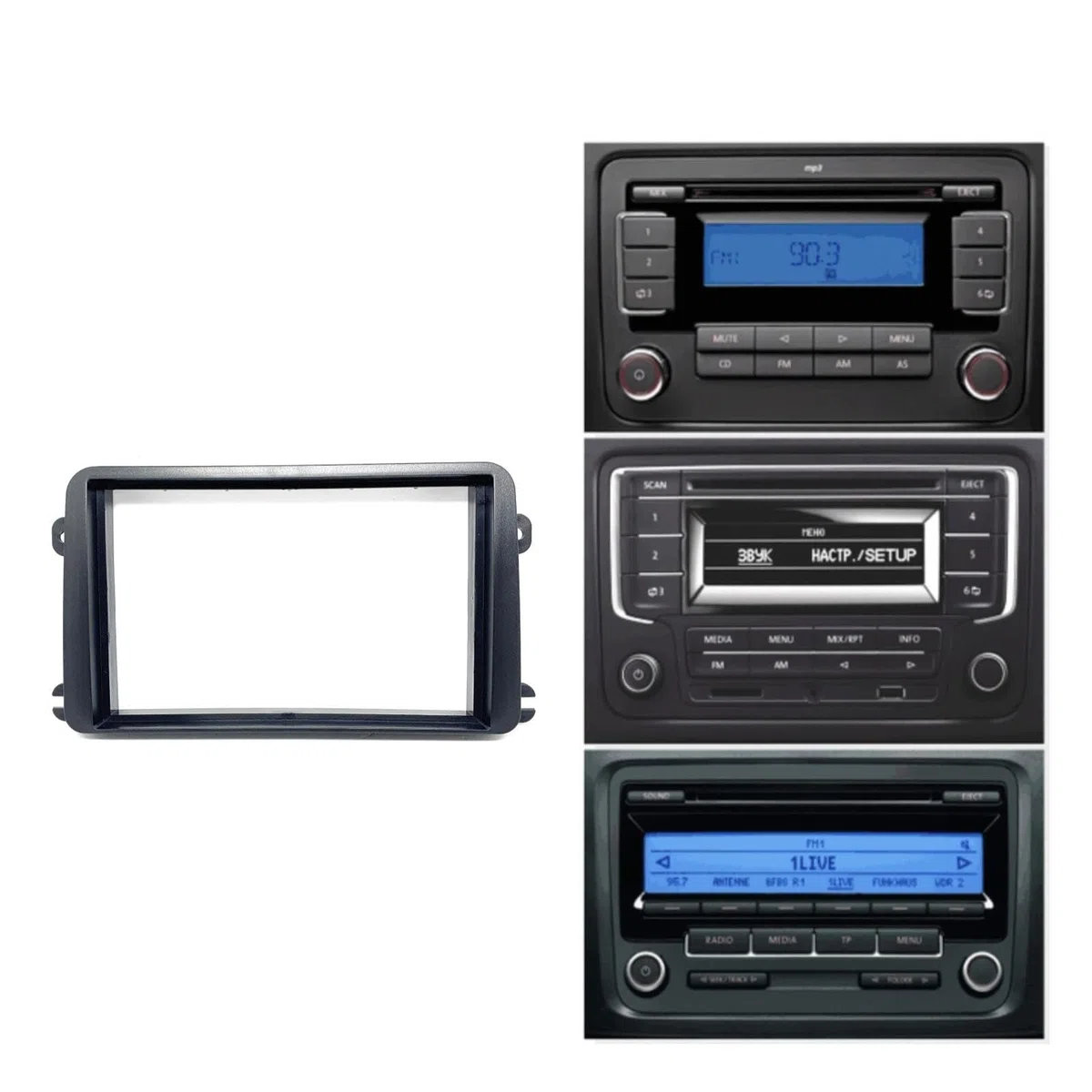 Sound Way Kit Montaggio Adattatore Autoradio, Mascherina 2 DIN Compatibile con VW Volkswagen, Seat, Skoda