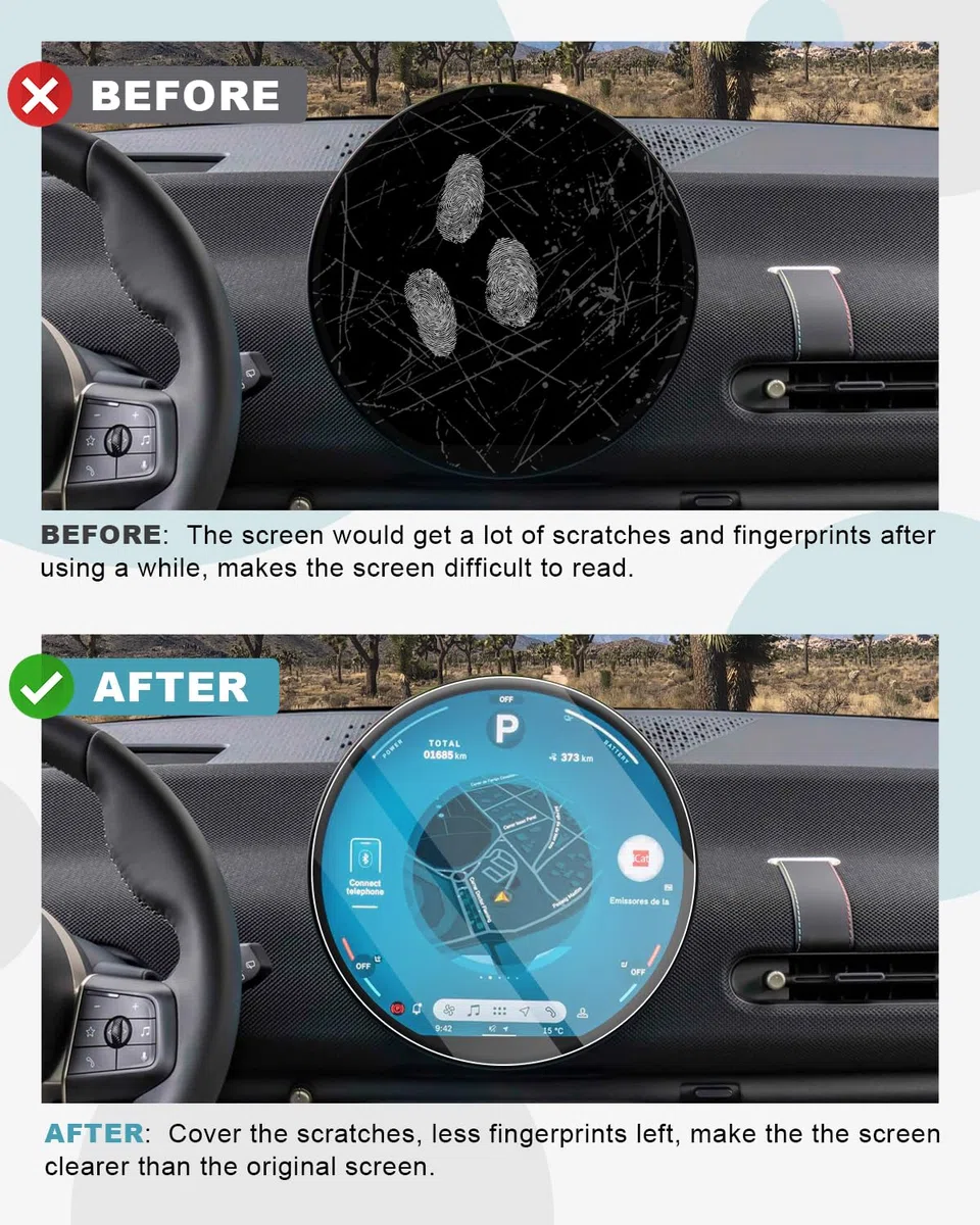 CDEFG Compatibile con Mini Cooper S F65 F66 J01 Countryman U25 Aceman 2024 2025 Facelift Navigation Pellicola Protettiva Vetro Temperato 9,4 Pollici Antigraffio GPS 9H Pellicola Protettiva Accessori