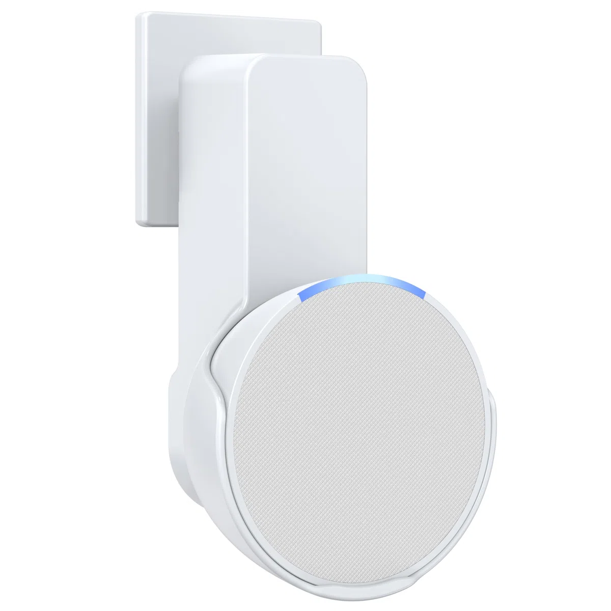 Maxonar Staffa a Parete Ech0 PoP, Staffa Salvaspazio per Supporto Presa Ech0 PoP, Gestione cavi Integrata, Non Richiede Foratura, Adatto per Soggiorno, Cucina, Camera da Letto, Bagno, Bianco