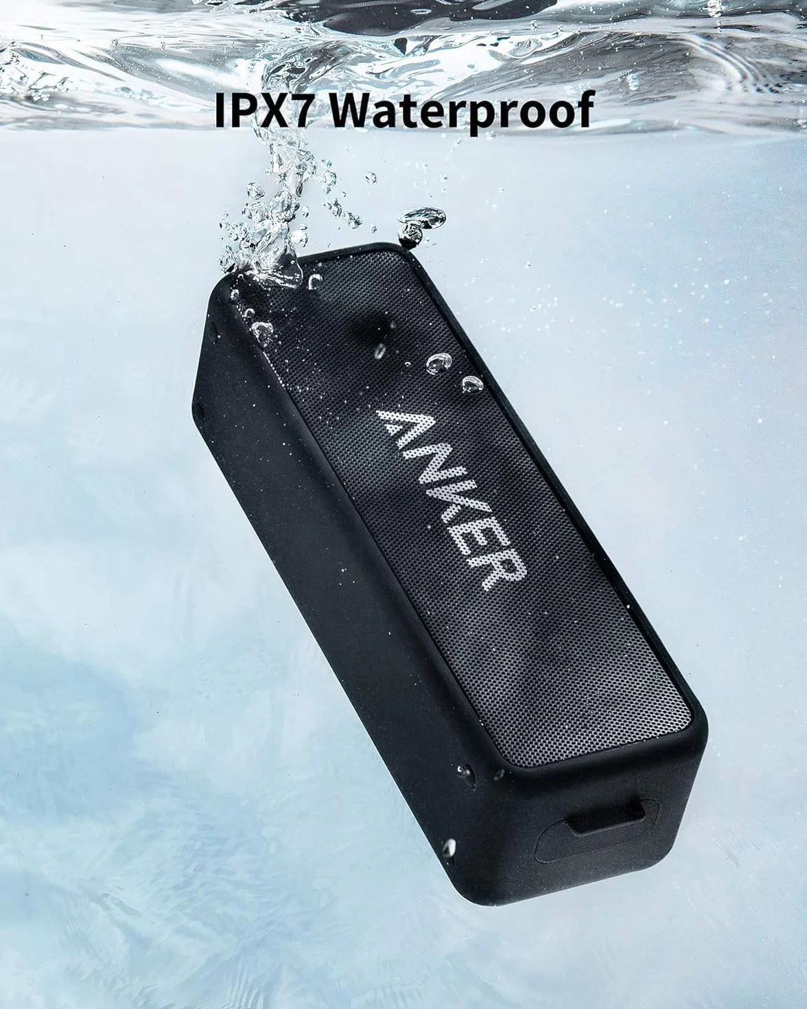 Soundcore Anker 2 Portable Bluetooth Speaker with Stereo Sound 12W, Bluetooth 5, BassUp, IPX7, 24h, Wireless Stereo Pairing, for Home, Outdoor, Travel