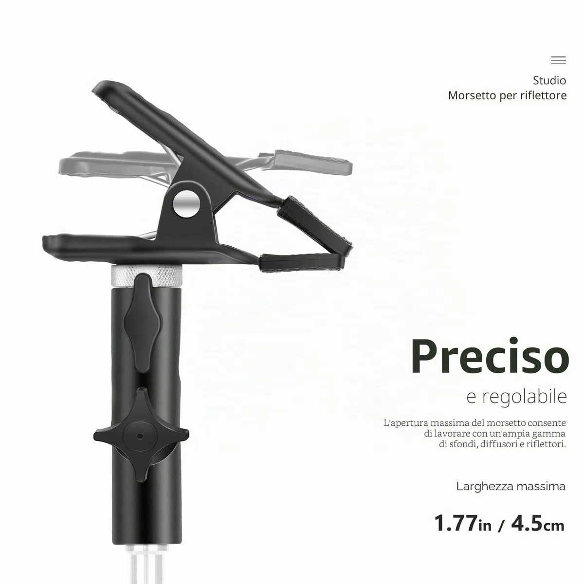 NEEWER Supporto per morsetto in metallo resistente per studio fotografico con attacco per supporto luce da 5/8" per riflettore