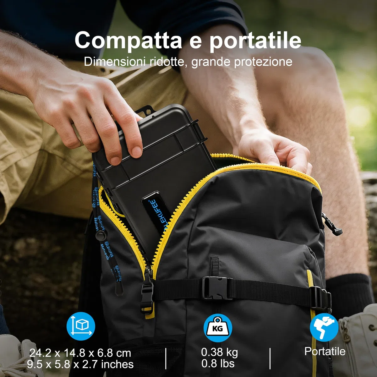 LEKUFEE Custodia Rigida da Viaggio Impermeabile per DJI Osmo 360, Custodia multifunzione per batteria 2 di Osmo Action e altri Accessori (Solo Custodia & Borsa)