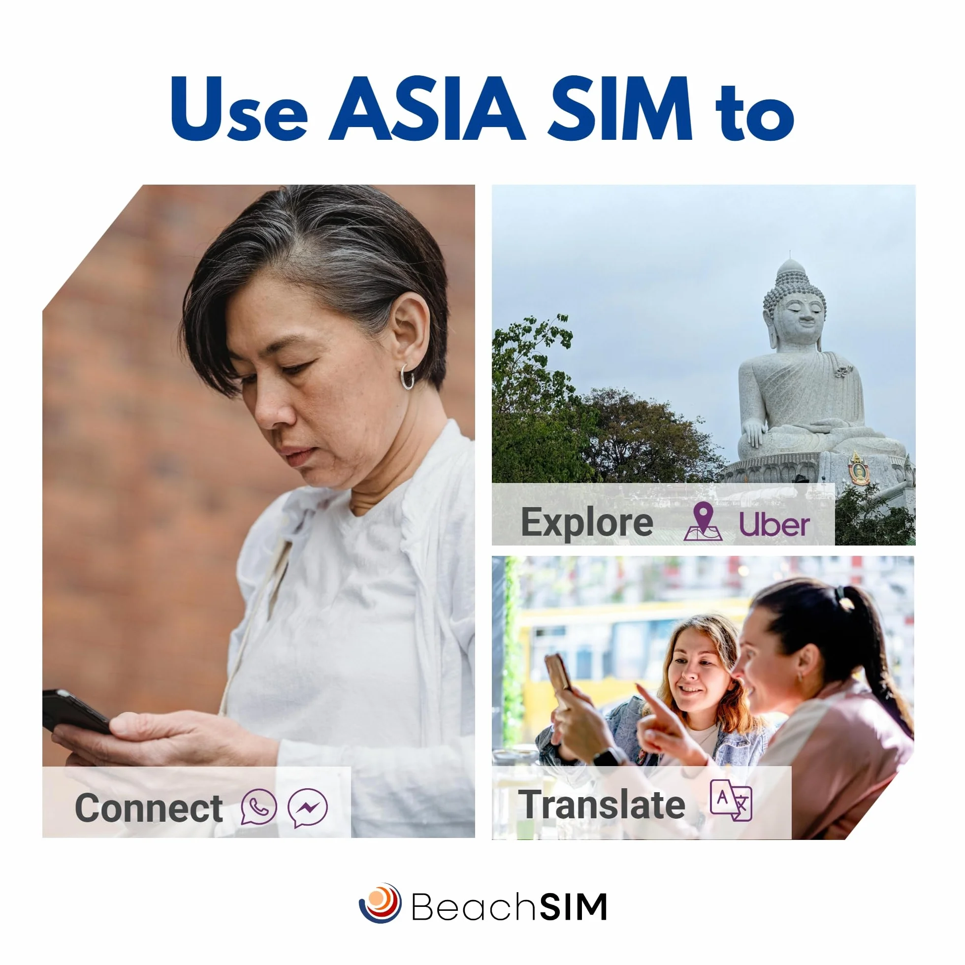 Carta SIM Asia 30 giorni. 10 GB di Dati Solo a Velocità 4G/5G. Roaming Gratuito In 9+ Paesi in Asia. Attivazione Rapida. Facile da Ricaricare. Funziona Su dispositivi iOS e Android