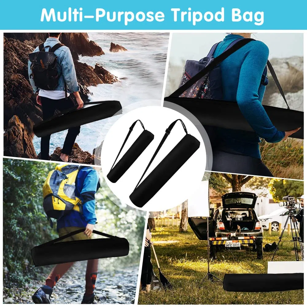 2 Pz Borsa per Treppiede in Tessuto Oxford Borsa per Cavalletto Sacca per Treppiede da 60cm e 100cm Custodie per Cavalletti Fotografici con Tracolla Regolabile per Fotocamera Portatile