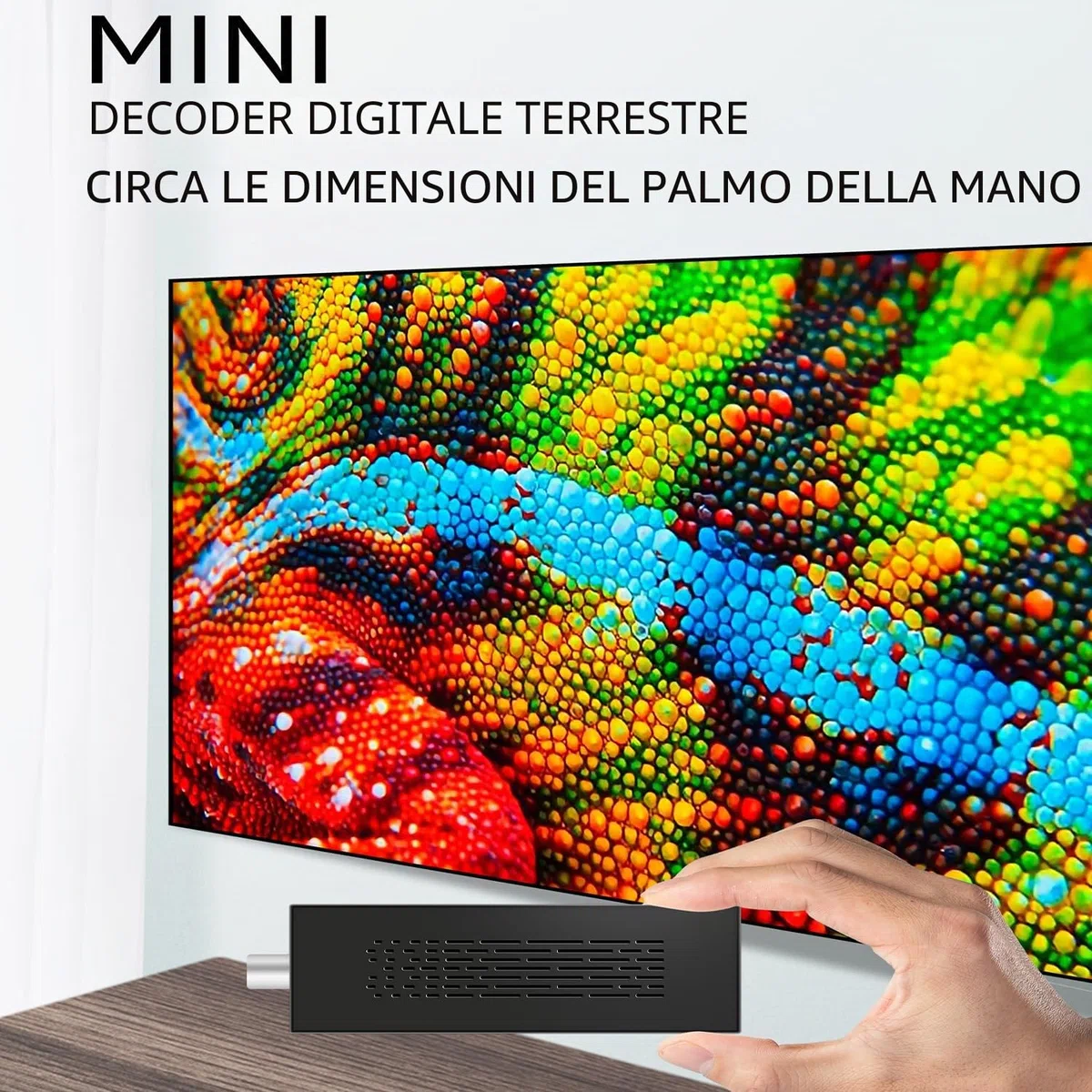 Romicta DVB-T2 Decoder Digitale Terrestre 2024, 1080P H265 HEVC, HD Collegamento HDMI USB Funzione PVR, LCN, Youtube,Tiktok, Invisibile TV Decoder, Telecomando 2 in 1 Infrarossi