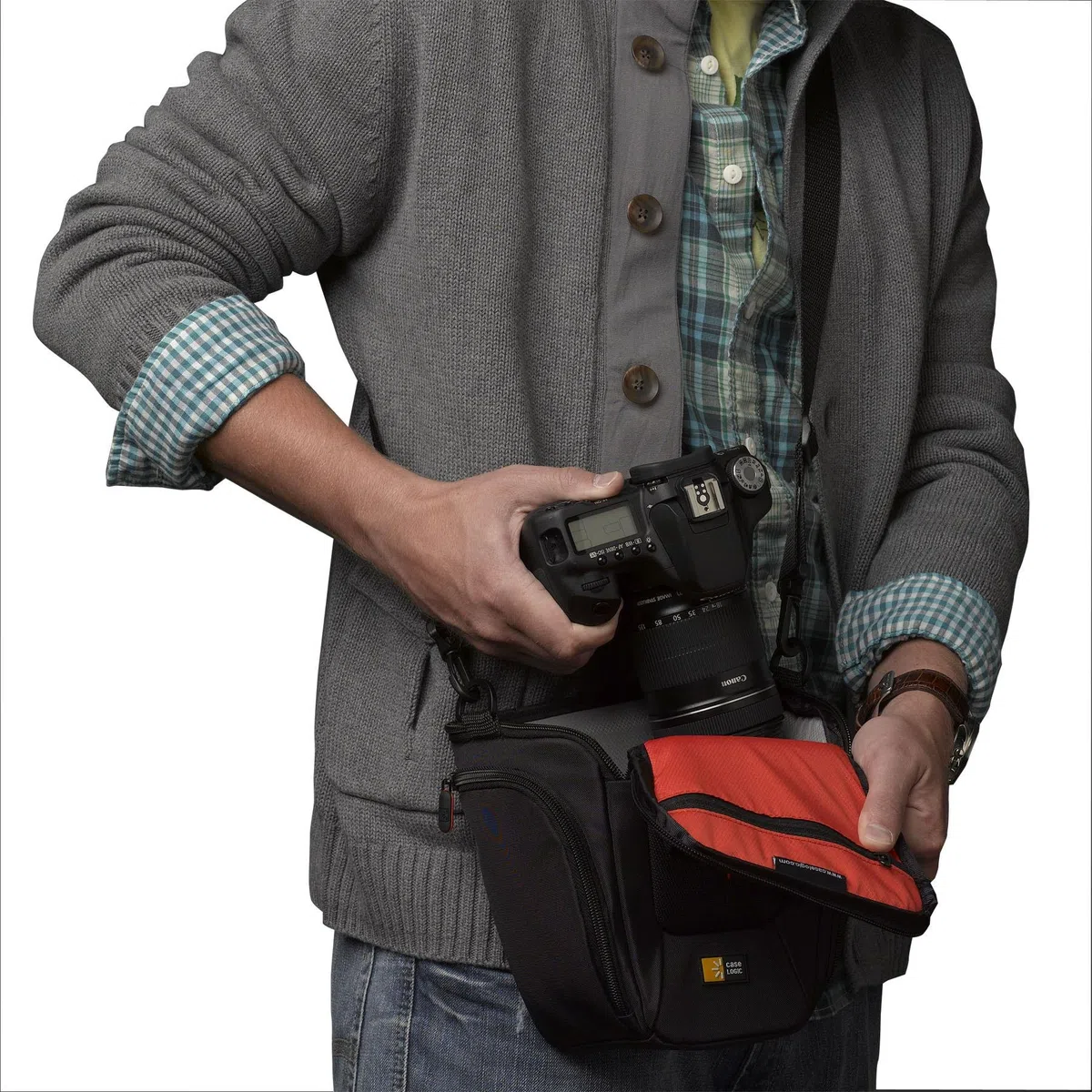 Case Logic DCB-306 Custodia Fondina in Nylon per Fotocamera Reflex, Nero