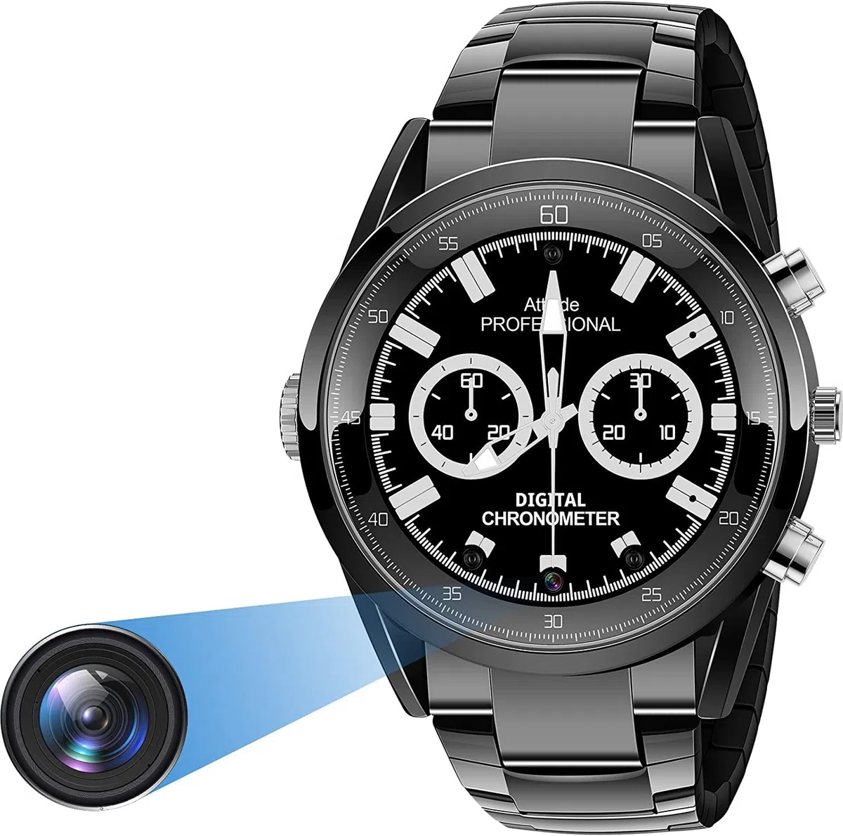Menborn Fotocamera compatta telecamera spia orologio tipo infrarossi rilevamento movimento fotocamera 32 GB