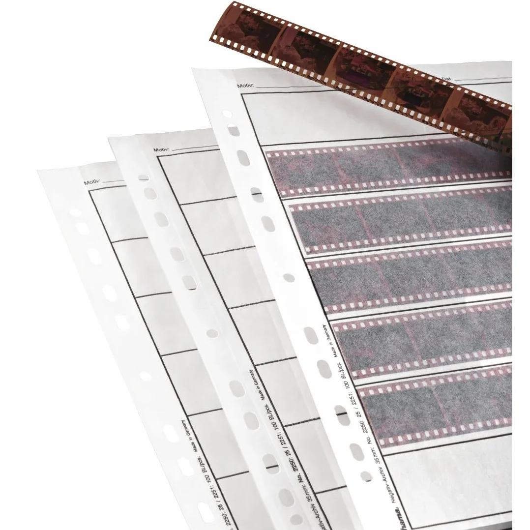 HAMA Fogli per archivio negativi 24x36 - 100 pz., orizzontale, Trasparente
