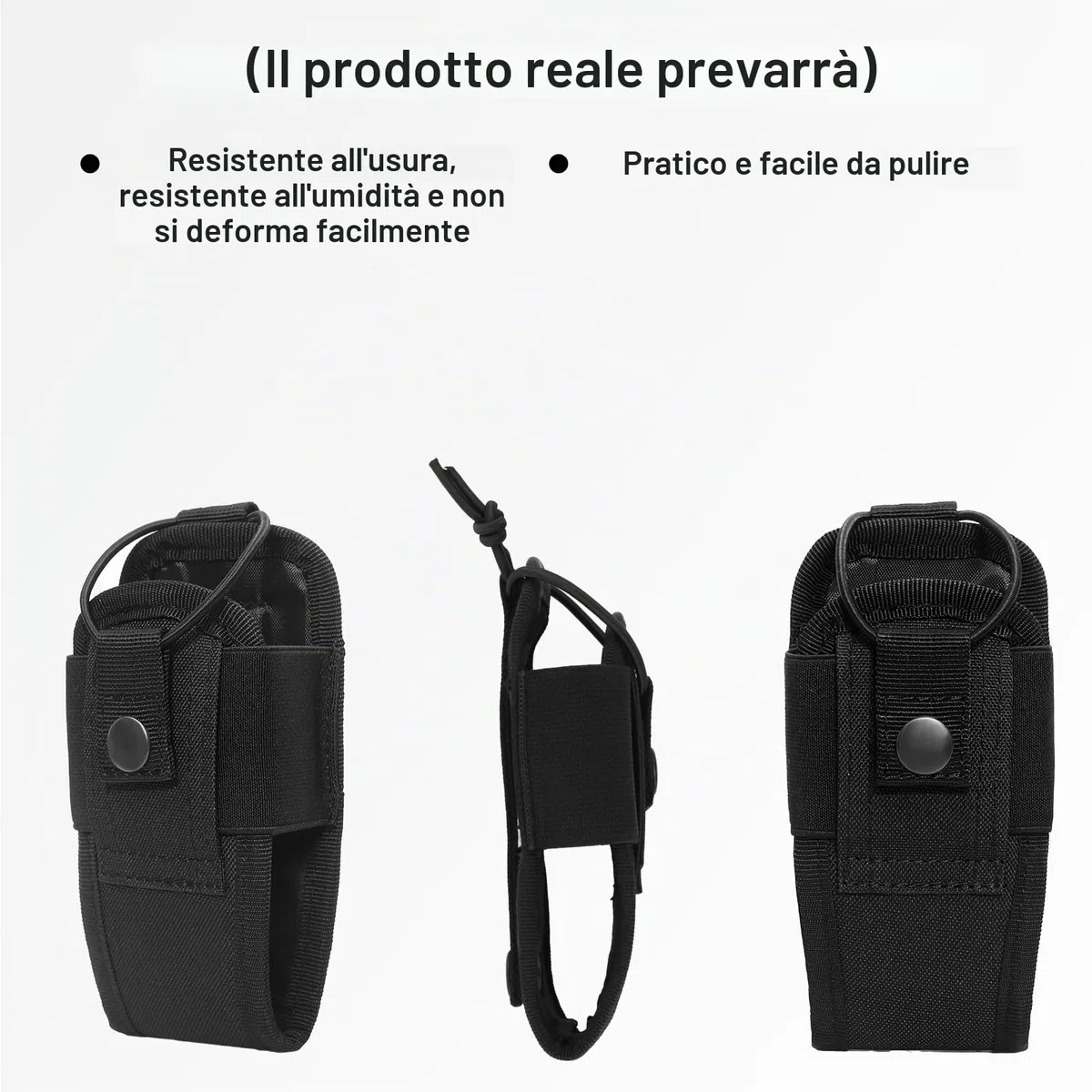Walkie Talkie - Custodia in nylon per radiotelefoni, supporto regolabile per radio, custodia intercom per gilet, supporto radio per cintura