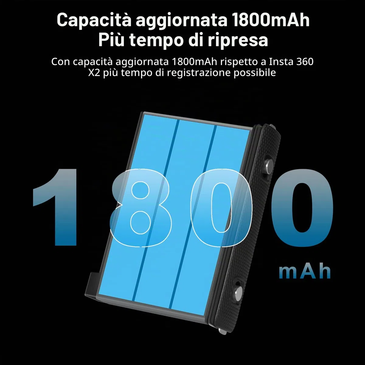 COOLSHOW Action Camera X3 Batteria 1800mAh 2 pezzi e X3 Caricabatterie Triplo con Type-C e Micro USB di ricarica Compatibile con X3 fotocamera (Sostituzione della X3 Batteria)