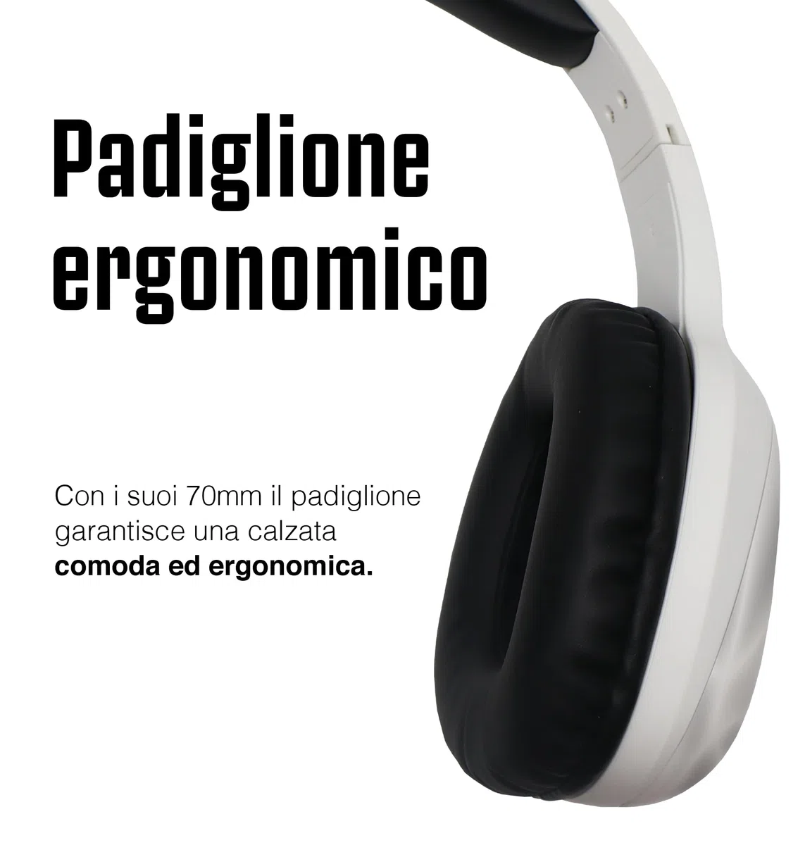 TECHMADE Juventus - Cuffie Senza Filo Cuffie Wireless Over-Ear, Cuffie Bluetooth Regolabili, Cuffie con Microfono Incorporato, HiFi Stereo, Micro SD Slot, per iPhone/Android/Viaggio/PC